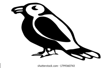 Bird symbol. Template isolated on white background. 2D simple flat Style graphic design. Can be used for animal conservation or any purposes. Vector EPS10 