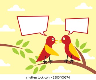 Bird Talk Illustration Vector