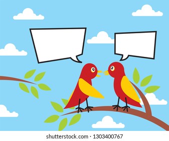 Bird Talk Illustration Vector