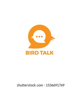 Bird talk logo design vector illustration