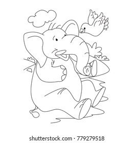 Bird talking with elephant