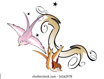 bird tattoo banner