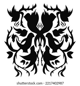The bird tattoo design with a very beautiful tail is suitable for designing t-shirts, clothes or other materials