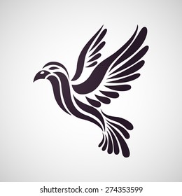 Bird tattoo logo vector