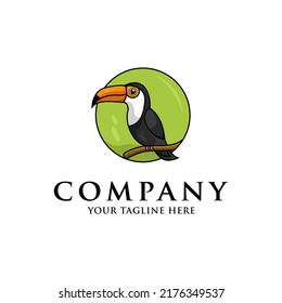 Bird taucan logo design illustation