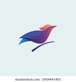 BIRD TECH ABSTRACT ILLUSTRATION COLORFUL LOGO TEMPLATE