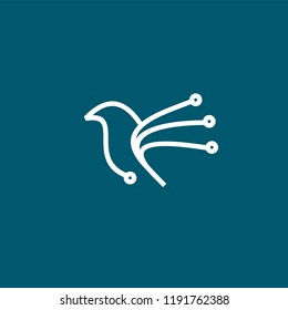 Bird technology logo icon designs vector