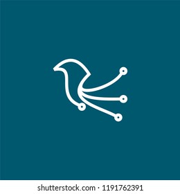 Bird technology logo icon designs vector