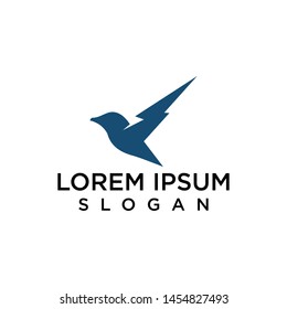 bird with technology logo template