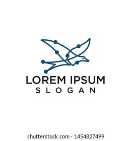 bird with technology logo template