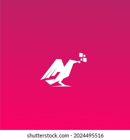 diseño del logotipo de datos de tecnología de aves