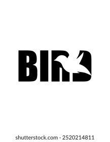 Bird text logo, bird logo design, bird lettering logo, vector icon