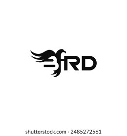 Bird text, negative space. Word mark logo design.