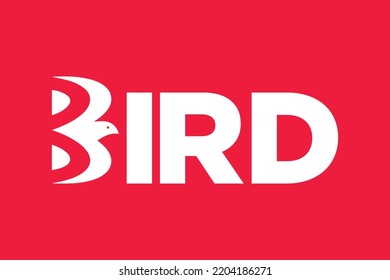 Bird text typography logo template