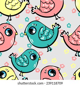 bird textiles pattern seamless.   illustration vector