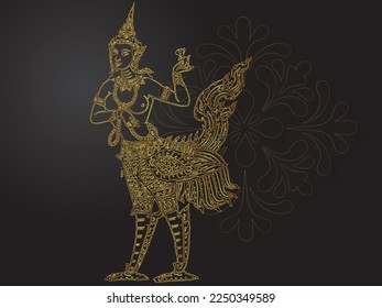 bird of thai tradition gold