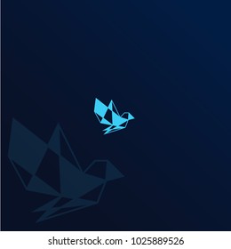 bird that can be a symbol of movements ( delivery ) with geometric design style as a symbol of technology
