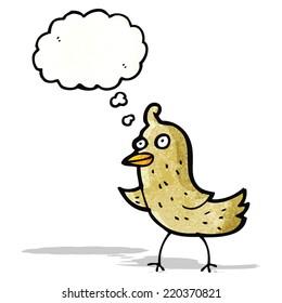 bird with thought bubble cartoon