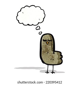 bird with thought bubble cartoon