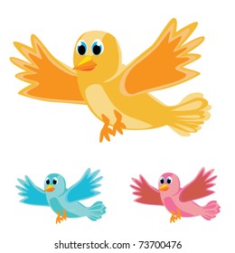 bird in three color