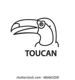 bird toucan , linear illustration 