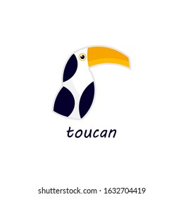Bird toucan logo icon symbol. Clean shape toucan bird head vector logo isolated on white background