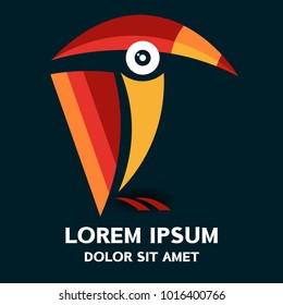 Bird toucan logo . Vector illustration isolated on background .
