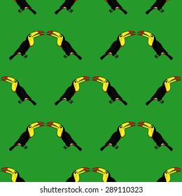 Bird Toucan seamless pattern 