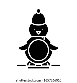 Bird toy black icon, concept illustration, vector flat symbol, glyph sign.