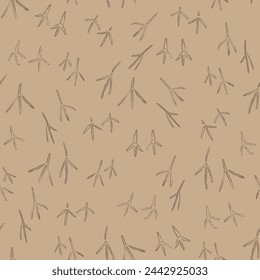 bird tracks seamless pattern. Background with bird tracks