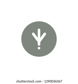 bird trail flat vector icon. White Bird footprint track in circle isolated on white background. 