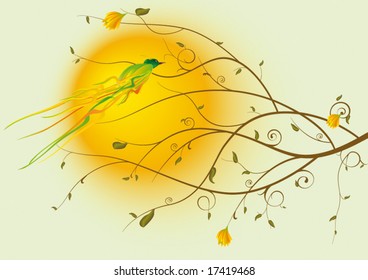 bird and a tree
