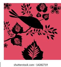 bird in tree - change colors easily