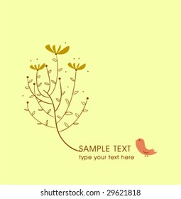 bird and tree greeting card
