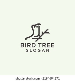 Bird tree logo icon vector image