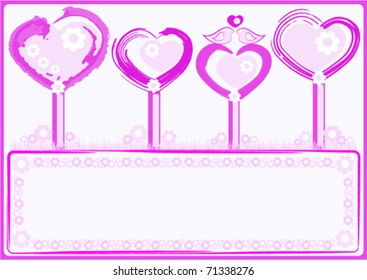 Bird and tree love card. Vector. Format EPS 10.