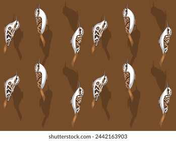Bird Treecreeper Creeper Cartoon Nette nahtlose Tapete Hintergrund