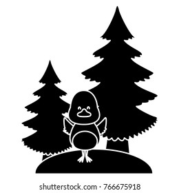 Bird with trees