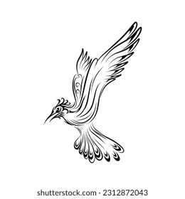 bird tribal tattoo silhouette illustration