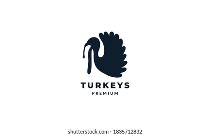 bird turkeys silhouette modern logo vector illustration design