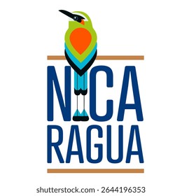 Pássaro Turquesa-de-testa Eumomota superciliosa. Pássaro nacional da Nicarágua.