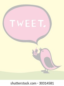 Bird Tweets - Editable Vector Illustration