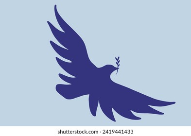 Bird and twig symbol of love peace and freedom