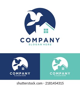 Diseño del logotipo Bird Type Real Estate e ilustración de gráfico vectorial