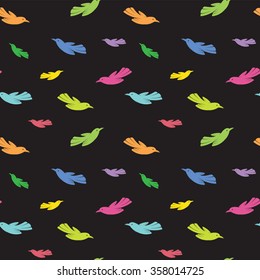 Bird vector art background design for fabric and decor. Seamless pattern