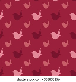 Bird vector art background design for fabric and decor. Seamless pattern