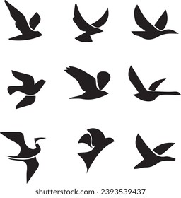 arte vectorial de pájaro con color negro