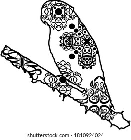 Bird Vector Black Design With Nature Pattern