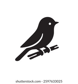Bird vector black silhouette clipart.