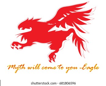 Bird vector cartoon illustration for white t shirt design with mythology animal theme